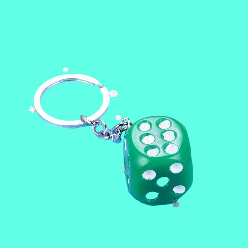 Keychains Cute Colorf Dice Key Chains Rings Resin Keychain Keyfob For Men Women Car Handbags Wallet Accessories Creative Keychains