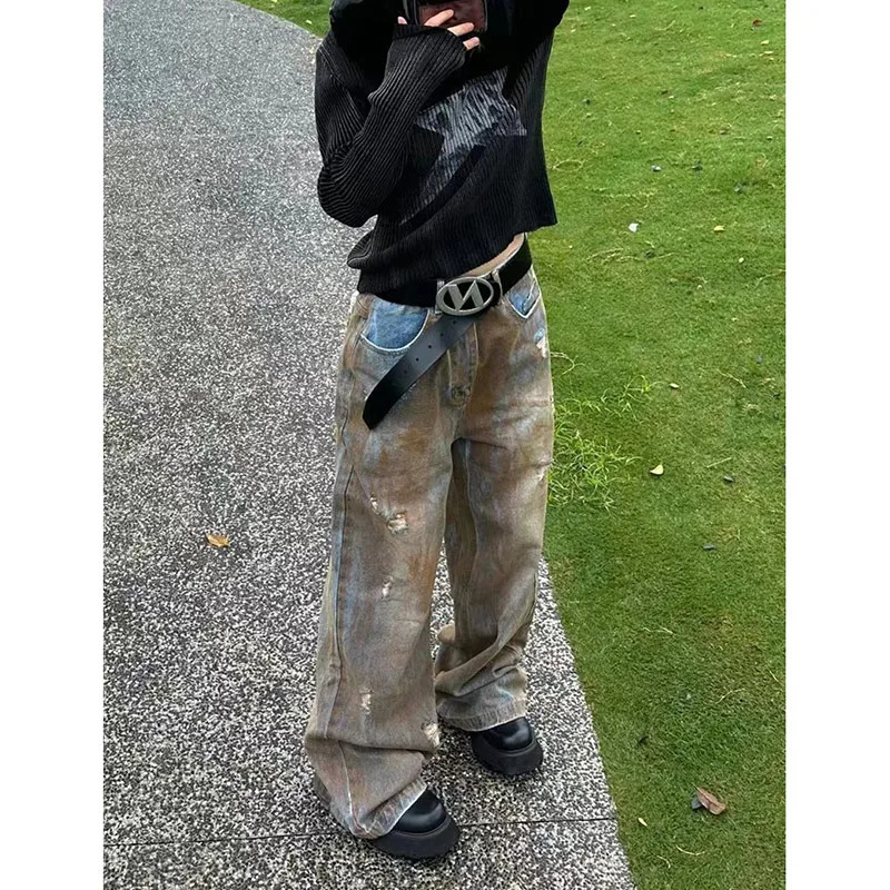 Y2K Wide Leg Baggy Female Pants Harajuku Vintage High Waist Loose Jeans 2024 Spring Women's Casual Street Style Denim Trouser 240129