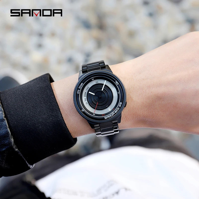Watch Pographer Time Series Fashion Trend Men's Quartz Watch Cool Korean Version of Watch Sanda 1041 240125