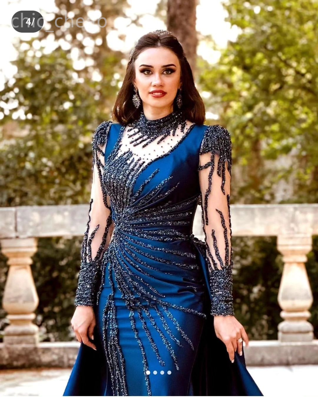 2024 Aso Ebi Navy Blue Mermaid Prom Dress Sequined Lace Satin Beaded Evening Formal Party Second Reception Birthday Engagement Gowns Dresses Robe De S
