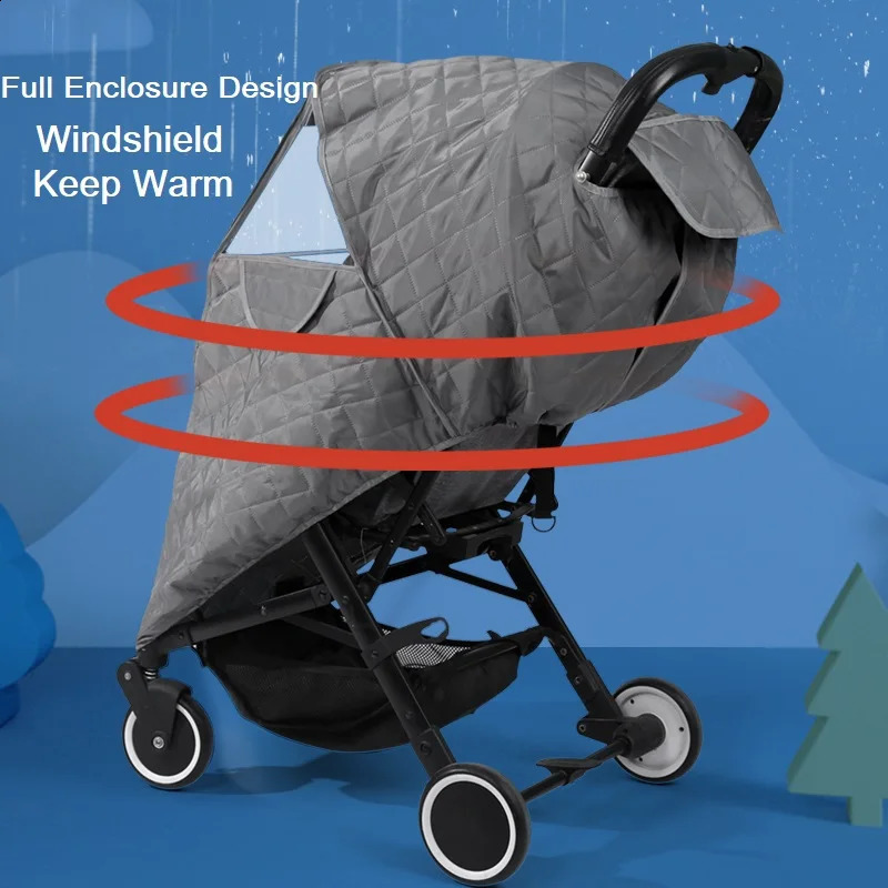Universal Waterproof Winter Thicken RainCover Pushchairs Raincoat Full Cover Wind Dust Shield for Baby Stroller Accessories 240130