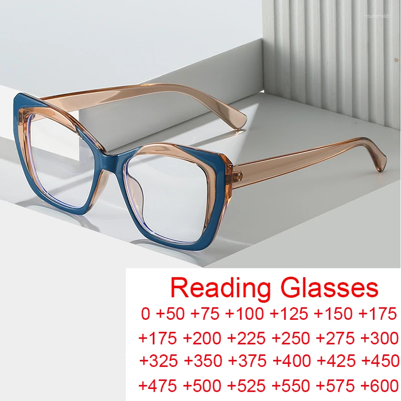 Sunglasses Fashion Double Color Large Square Frame Anti Blue Light Glasses Women Computer Optics Eyeglasses Finished Reading 5