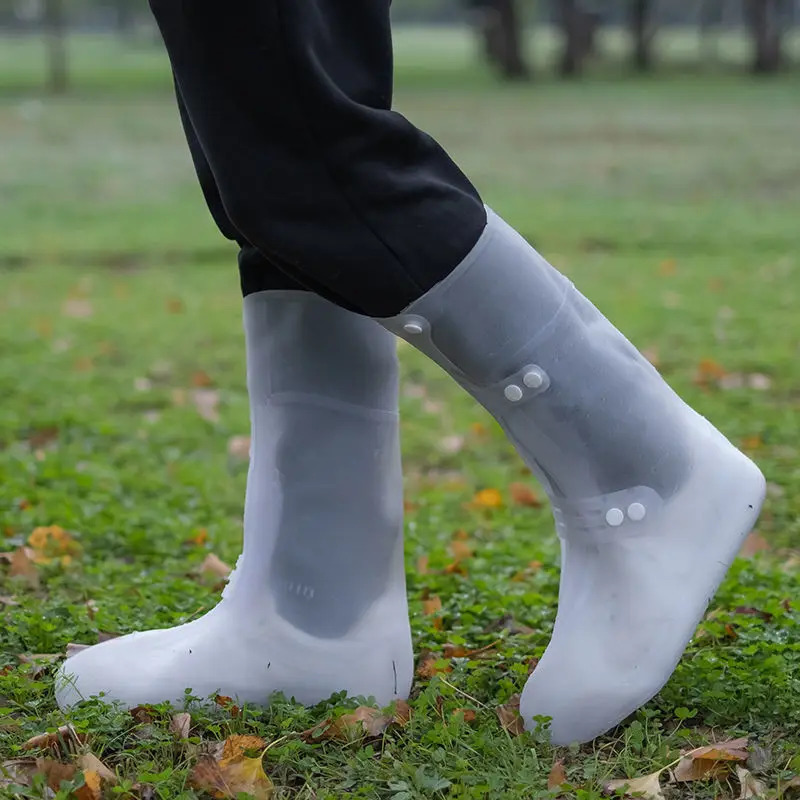 Tall visitor overshoes high tube galoshes waterproof shoes cover slip resistant rain boots protector long shoe covers 240130
