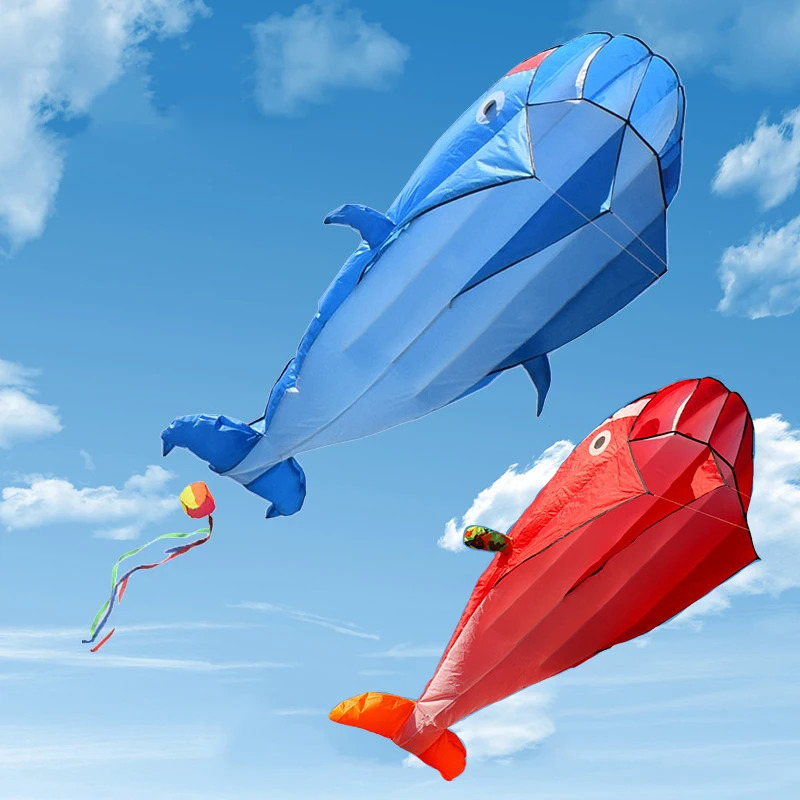 22 Meter 3D Giant Dolphin Whale Shape Flying Kite Parafoil Sports Software Paragliding Beach Outdoor Toys For Adult Kids 240127