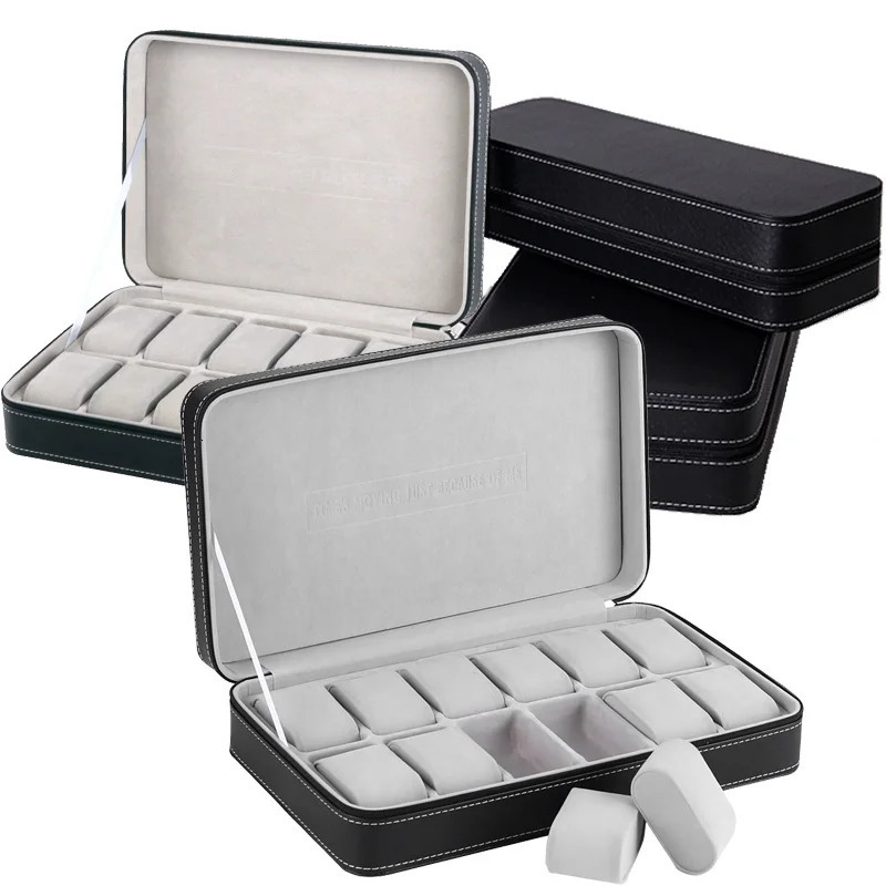 Travel Case Premium Leather Watch Case for Men Portable Watch Organizer For Storage Display Watch Carrying Case 240124