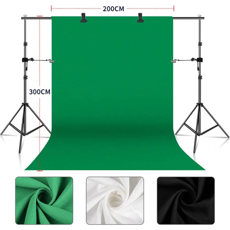 2M x 3M Backdrop Cloth Green Screen Chroma Key Terylene Textile Fabric White Background For Photo Studio Photograph Shooting Portrait Background Scree