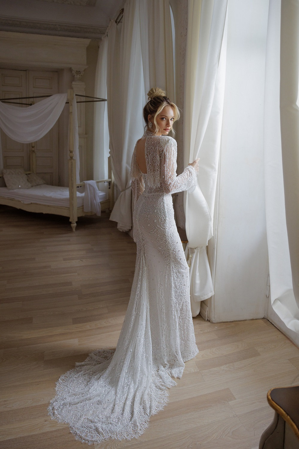 Elegant Mermaid Bridal Gowns Appliques Sequins Wedding Dress Backless Lace Up Custom Made Bride Dresses Vestido de novia Plus Size