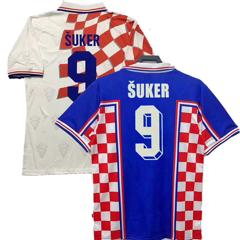 Retro classic Croatia 98 soccer jerseys Bilic Simic Boban SUKER PROSINECKI national team 1998 Retro football shirt