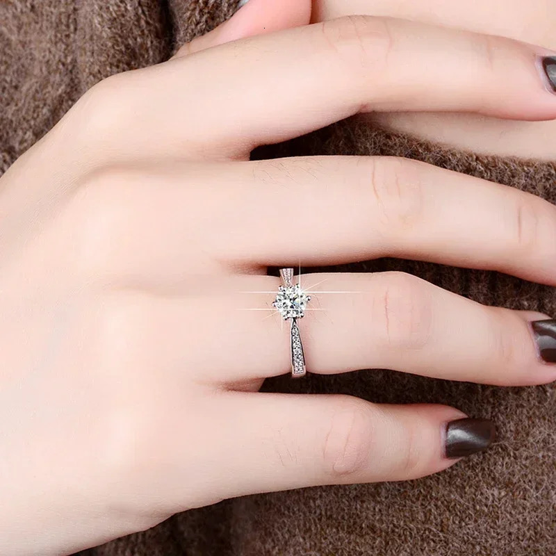 NeeTim Real 3 Carat Wedding Ring for Women 925 Sterling Silver Round Brilliant Lab Diamond Engagement Rings Gift 240124