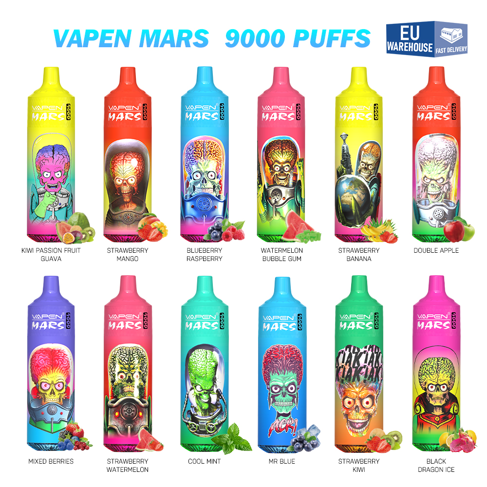 puff 9000 VAPEN MARS Tornado 9000 puff 9K disposable vape puff E Cigarettes Mesh Coil 18ml Pod Rechargeable RGB Light puffs tornado 0% 2% 5% Vape Pen Eu local warehouse