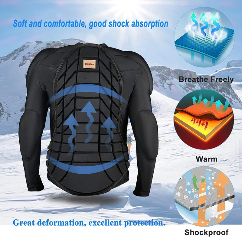 BenKen Skiing Anti-Collision Sports Shirts Ultra Light Protective Gear Outdoor Sports Anti-Collision Armor Spine Back Protector 240131