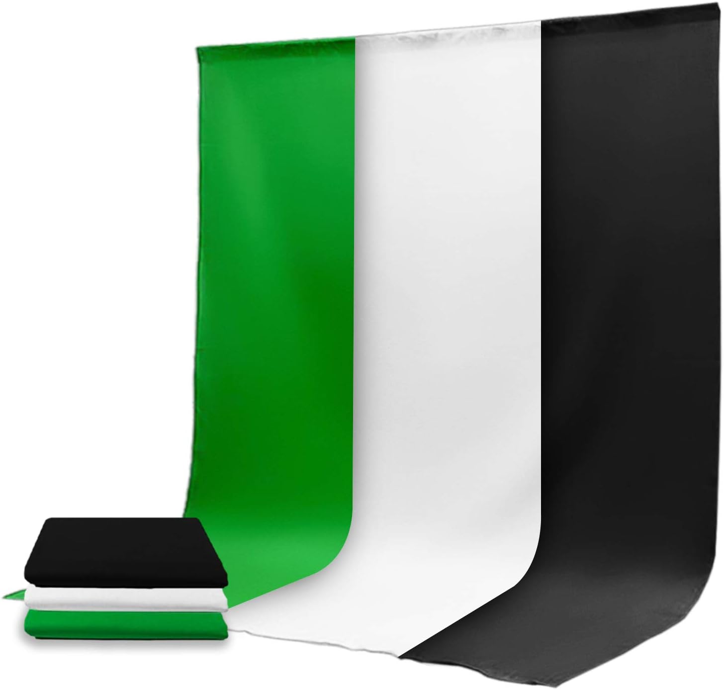 3 X 6M Photography Backdrops Green White Black Screen Chromakey Shooting Background Cloth For Photo Studio Photograph Portrait Background Video Live