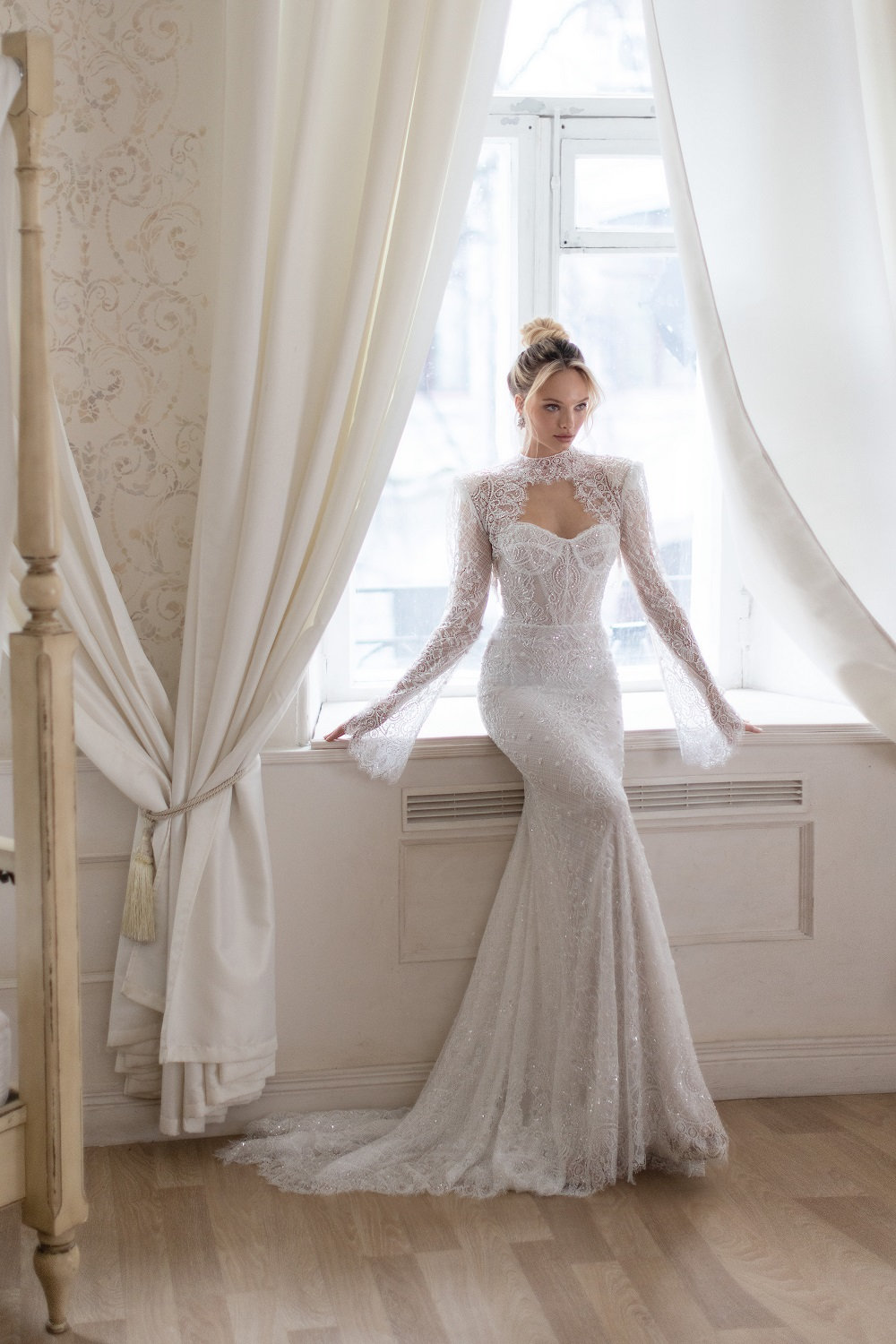 Elegant Mermaid Bridal Gowns Appliques Sequins Wedding Dress Backless Lace Up Custom Made Bride Dresses Vestido de novia Plus Size