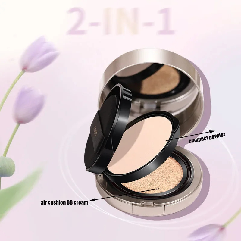 NOVO Compact Powder Foundation Korea Makeup Air Cushion BB Cream 2 In 1 Face Make Up Vegan 240202
