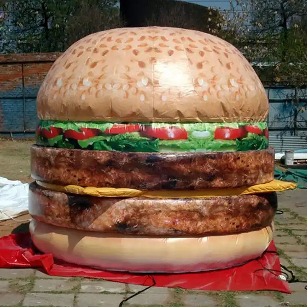 wholesale Bespoke 6m 20ft high Giant Inflatable Hamburger Inflatable Food Models With Factory Price For Burger Shop Advertising