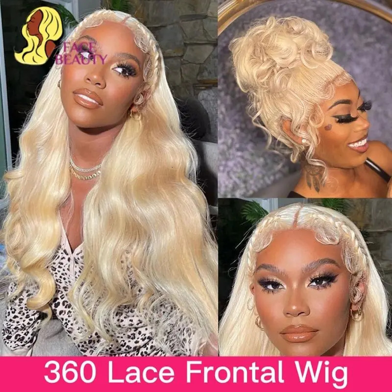 360 Lace Frontal Wig 613 Blonde 134 136 Body Wave Lace Front Wig Preplucked Brazilian Lace Front Human Hair Wigs 30 32 Inch 240118