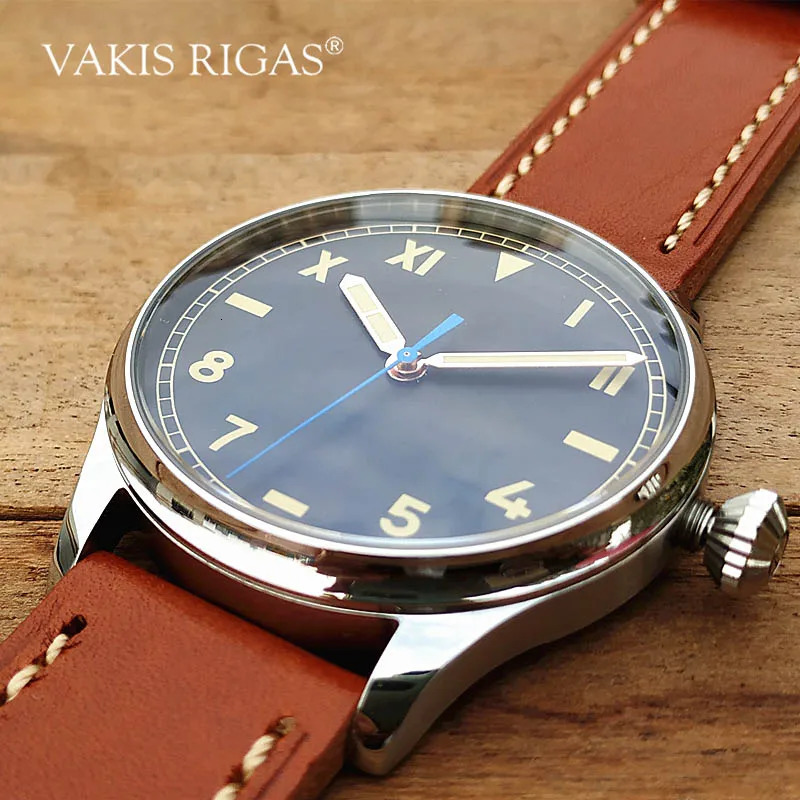 Fashion Vakuy Quartz Watch Italian Navy VH31A Movement Luminous Waterproof Leather Sapphire Glass Stainless Steel Men S Watch 240125