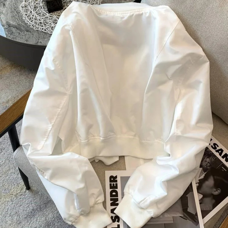 Deeptown Vintage Cropped Women's Bomber Jacket Oversized Korean Streetwear Zipper Fashion Track Short Jackets Black Autumn Winte 240127