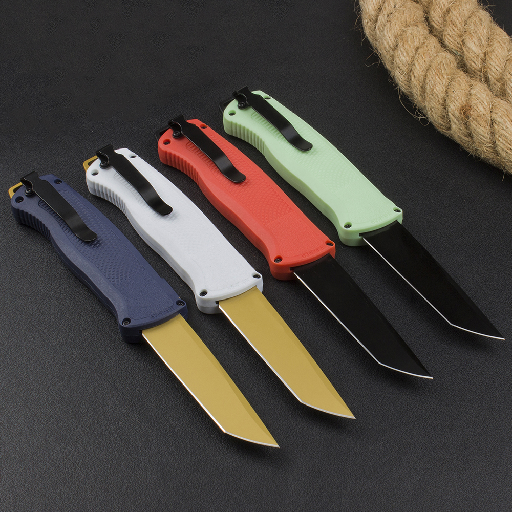 Outdoor 5370FE Tactical Knife Carbon Fiber Nylon Handle Hunting Defense Pocket Knives