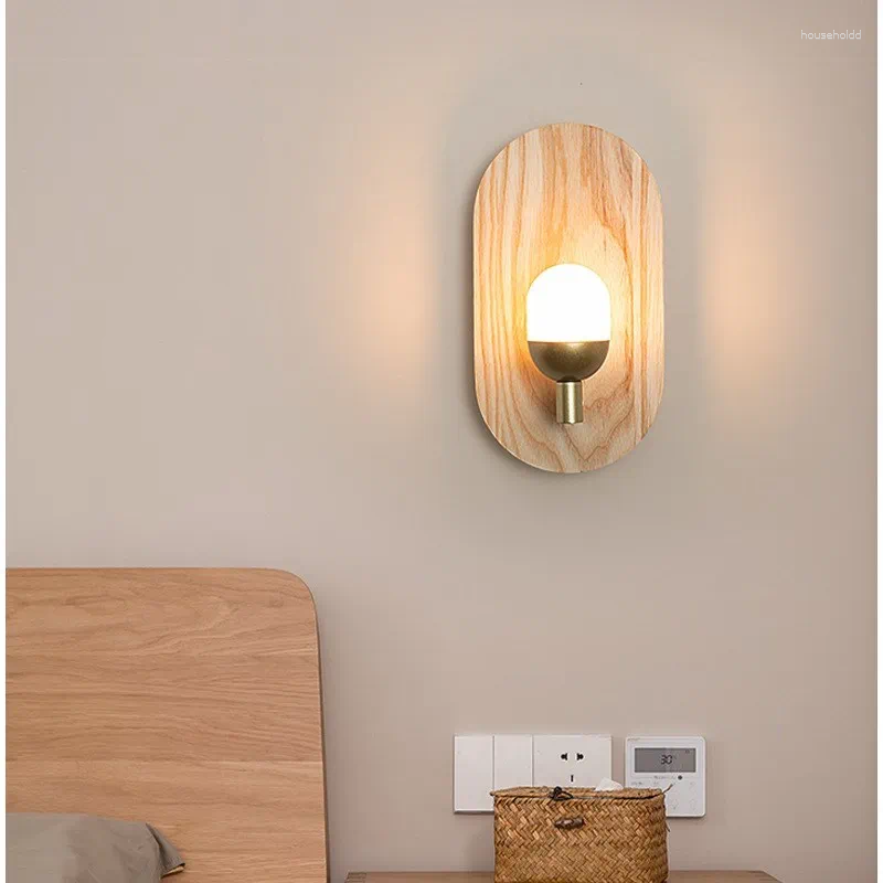 Lamps Wall Minimalist LED Wooden Lamp Nordic Decorative Strip Light For Bedroom Living Room Dining Study Aisle Home Illuminations