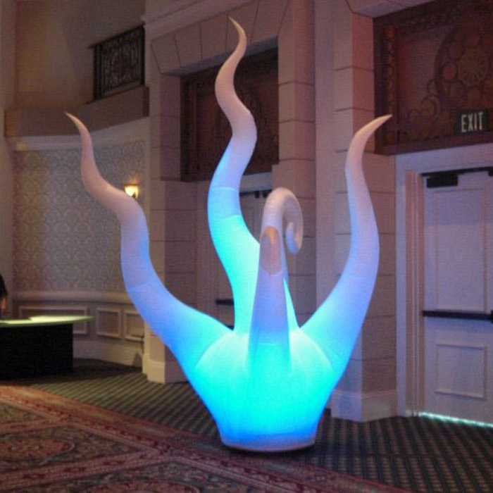 wholesale 2.4mH 8ft high party inflatable led lights decoration standing seaweed water plants with base blower and colorful bulbs for stage nightclub