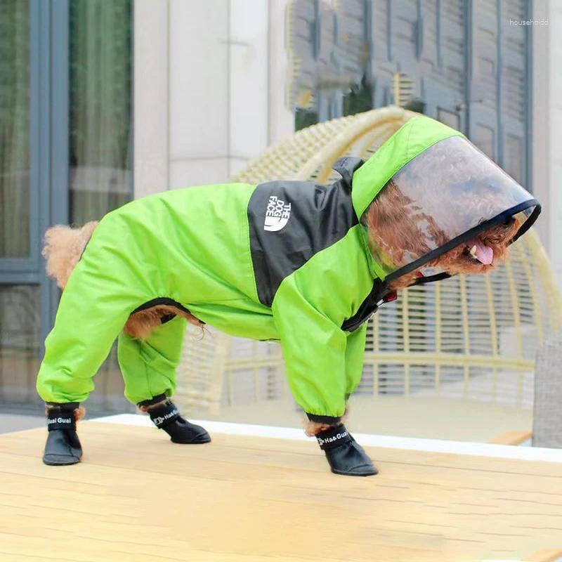 Dog Apparel Pet Raincoat Clothes Jumpsuit Waterproof Jacket Dogs Water Resistant For Coat