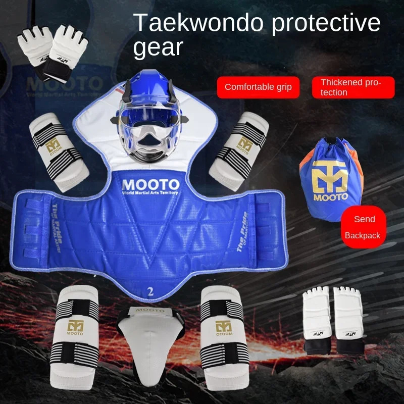 8pcs Full Set Taekwondo Protective Gear Actual Combat Equipe Thick Competition Martial Arts Combat Protector Set Gear Training 240131