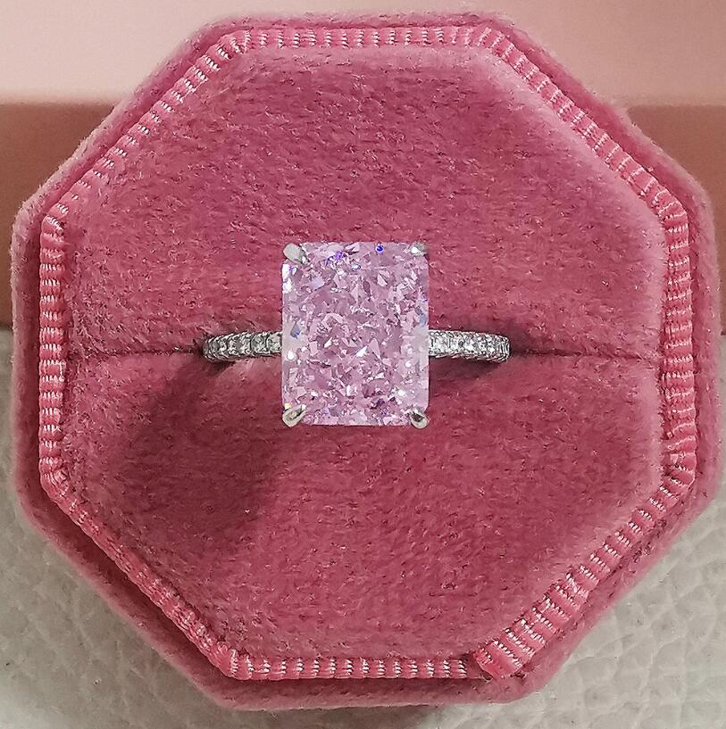 Choucong Brand Wedding Rings Jewelry Real 100% Sterling Sier Ice Flower Cut White Moissanite Dia Gemstones Party Eternity Women Bridal Ring Gift