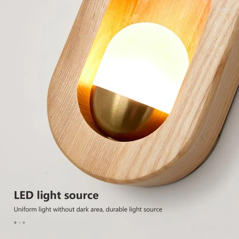 Lamps Wall Minimalist LED Wooden Lamp Nordic Decorative Strip Light For Bedroom Living Room Dining Study Aisle Home Illuminations