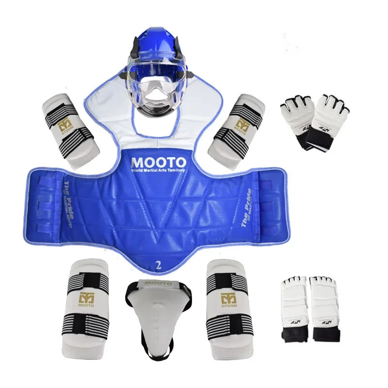 8pcs Full Set Taekwondo Protective Gear Actual Combat Equipe Thick Competition Martial Arts Combat Protector Set Gear Training 240131
