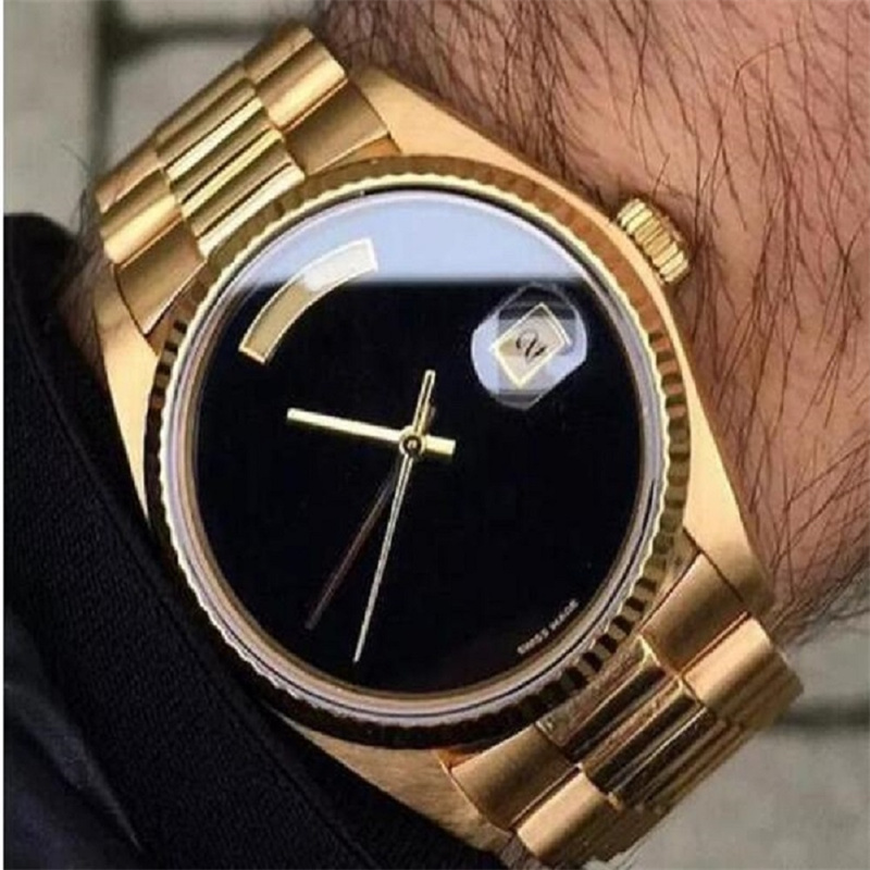 daydate Watch 41MM 36MM Roman Number 18CT Rose Gold Shell Chocolate Dial Automatic Mechanical Movement Sapphire Glass