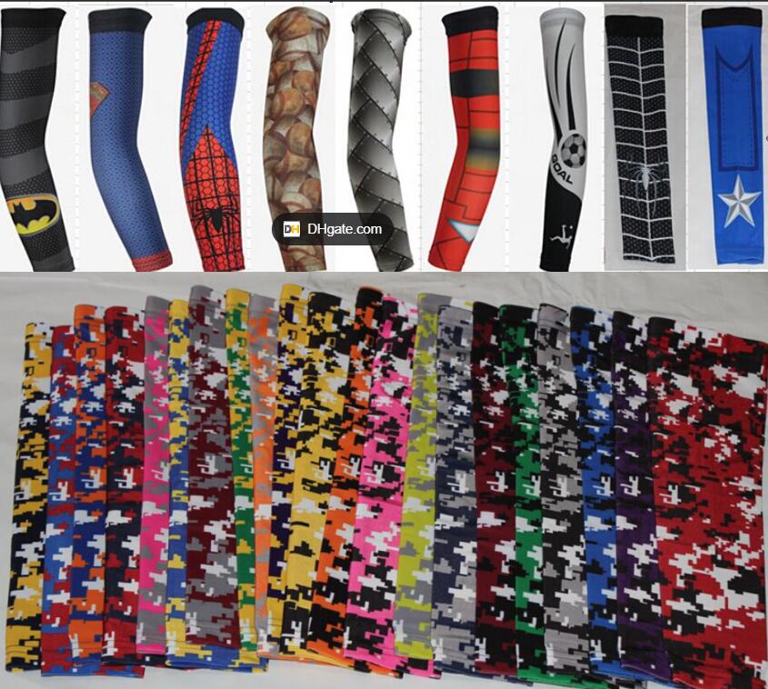 Elbow Knee Pads new teams sports digital camo baseball stitches Sports Compression Arm Sleeves Baseball Basketball Shooter Youth & Adult Size