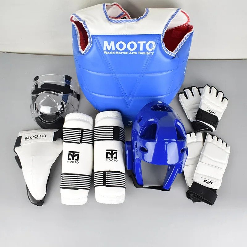 8pcs Full Set Taekwondo Protective Gear Actual Combat Equipe Thick Competition Martial Arts Combat Protector Set Gear Training 240131