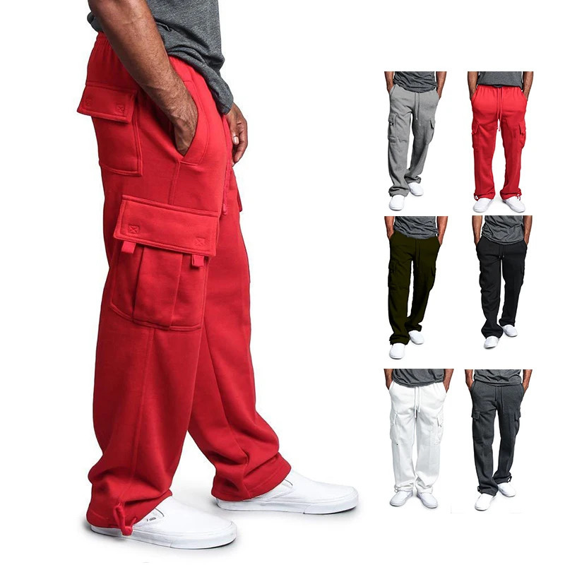 Men's Jogging Sweatpants Casual Running Black Gyms Jogger Track Pants Drawstring Cargo Pants Joggers Streetwear Sport Trousers 240126