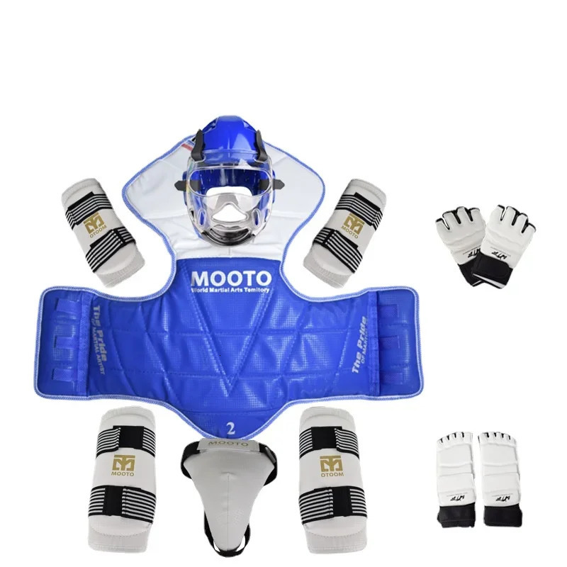 8pcs Full Set Taekwondo Protective Gear Actual Combat Equipe Thick Competition Martial Arts Combat Protector Set Gear Training 240131