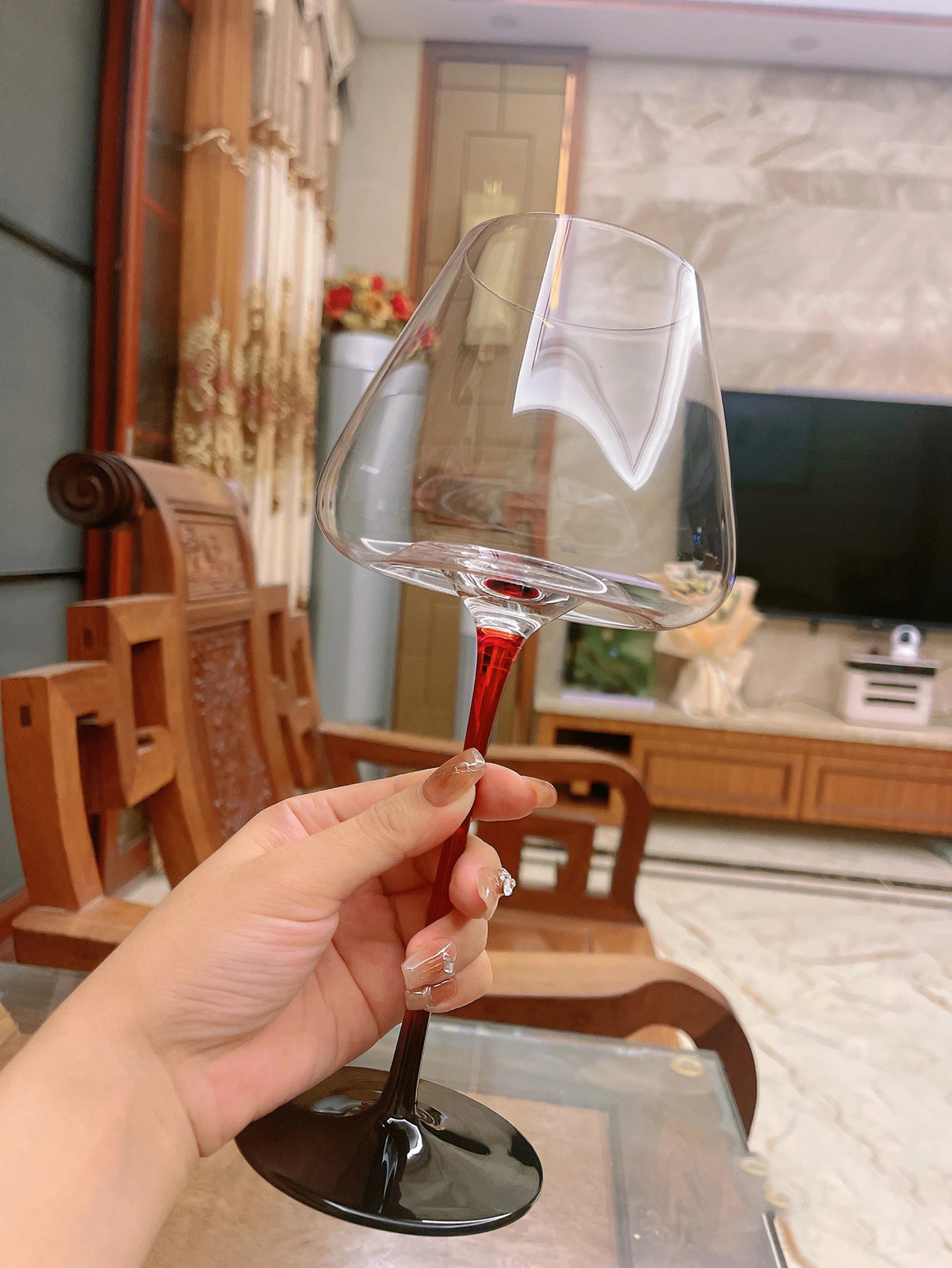 Red Wine Glasses High Wine Glass Set Home High Value Crystal Glass Burgundy Wine Glass High 720ml Large Capacity Bar Barware 240127