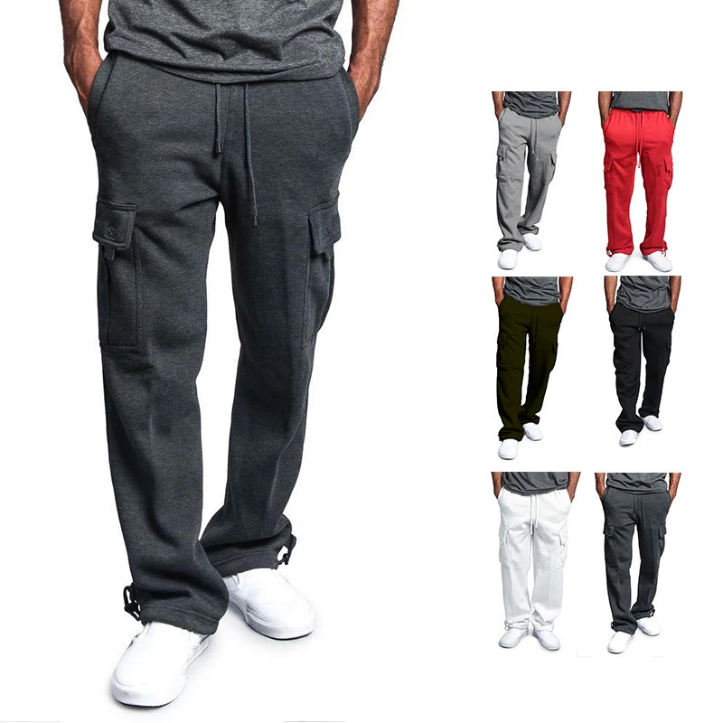 Men's Jogging Sweatpants Casual Running Black Gyms Jogger Track Pants Drawstring Cargo Pants Joggers Streetwear Sport Trousers 240126