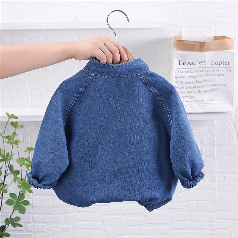 Spring Autumn Children Clothes Boys Suit Denim Pullover Tops Jeans Pants 2Pcs/Set Infant Casual Outfits Kids Sportswear 240118