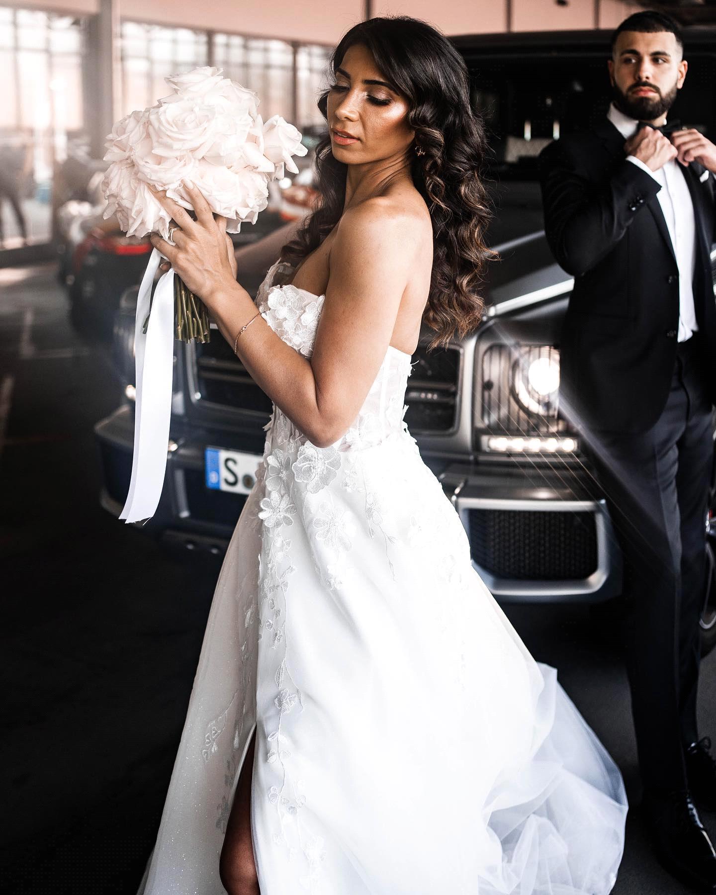 Lace Summer Bohemian Tulle Wedding Dresses A Line Sweetheart Backless Appliques Split Long Bridal Gowns BC18156 ppliques