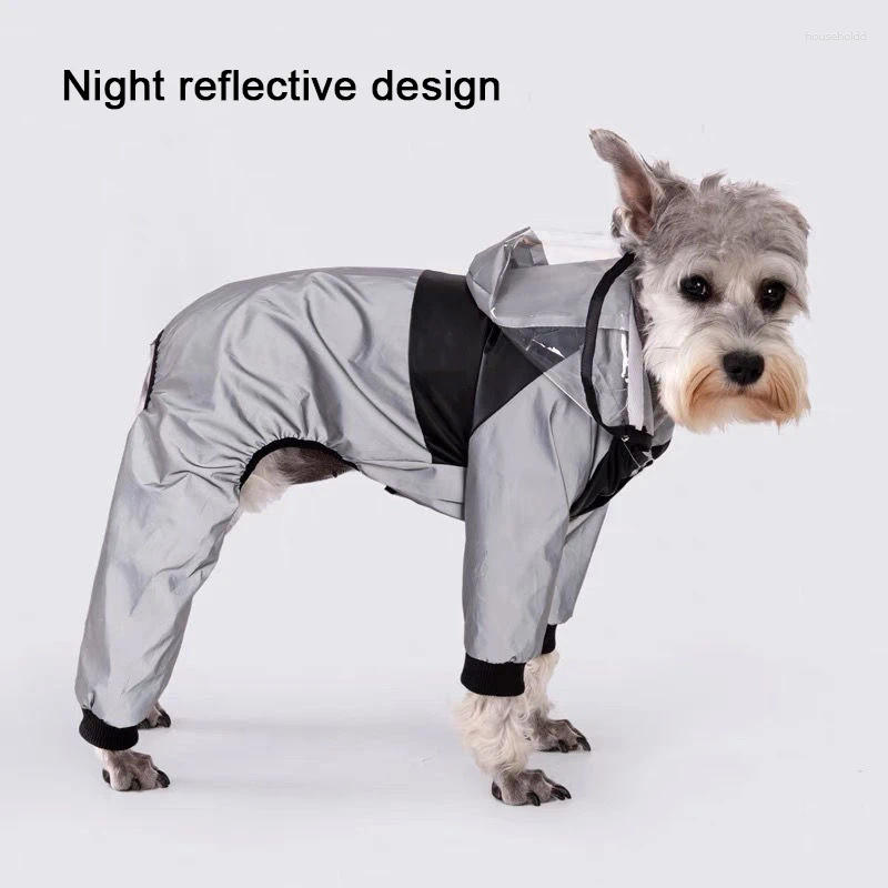 Dog Apparel Pet Raincoat Clothes Jumpsuit Waterproof Jacket Dogs Water Resistant For Coat