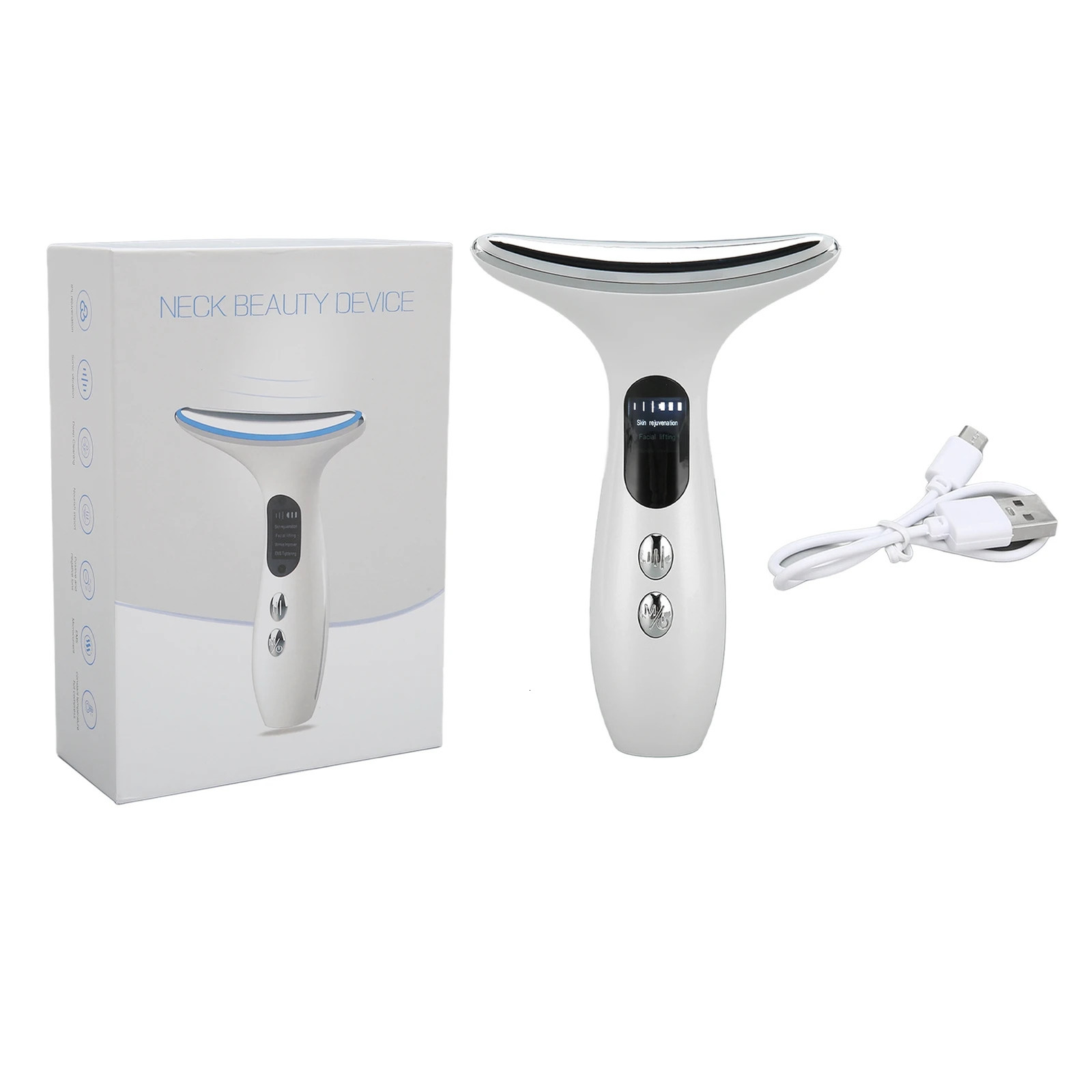 Face Neck Massager Fade Lines Beauty Device Microfrequency Vibration Promote Collagen Whitening for Home Use 240122
