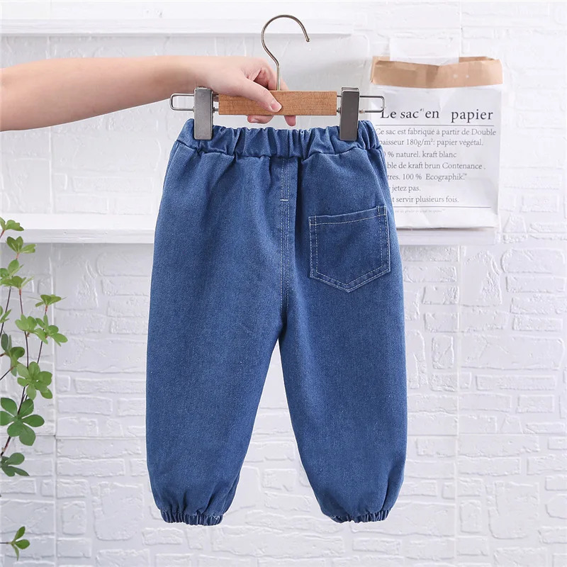 Spring Autumn Children Clothes Boys Suit Denim Pullover Tops Jeans Pants 2Pcs/Set Infant Casual Outfits Kids Sportswear 240118