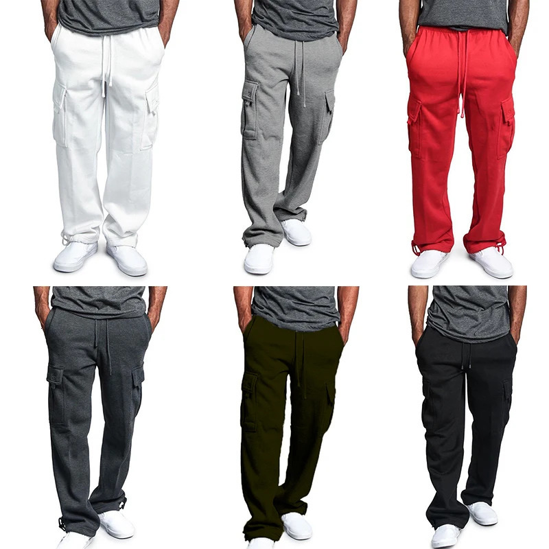 Men's Jogging Sweatpants Casual Running Black Gyms Jogger Track Pants Drawstring Cargo Pants Joggers Streetwear Sport Trousers 240126