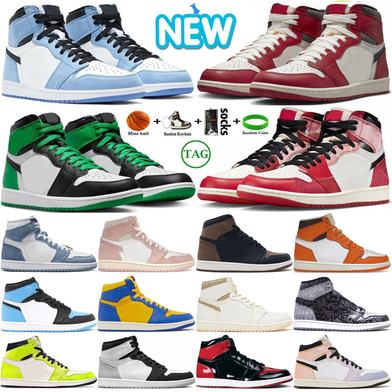 2025 Jumpman 1 Basketball Shoes Men Women 1s Lucky Green University Blue Spider Verse Lost Found Washed Pink Dark Mocha Turbo Green Denim Mens Trainers Sport Sneakers