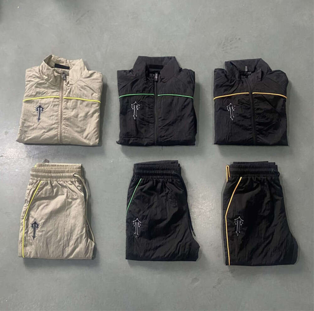 2024 Set High Street Men Fashion Quality Embroidery Sweatshirts Jogging Suit Jacket Zipper Arched Patch Wholesale 49j