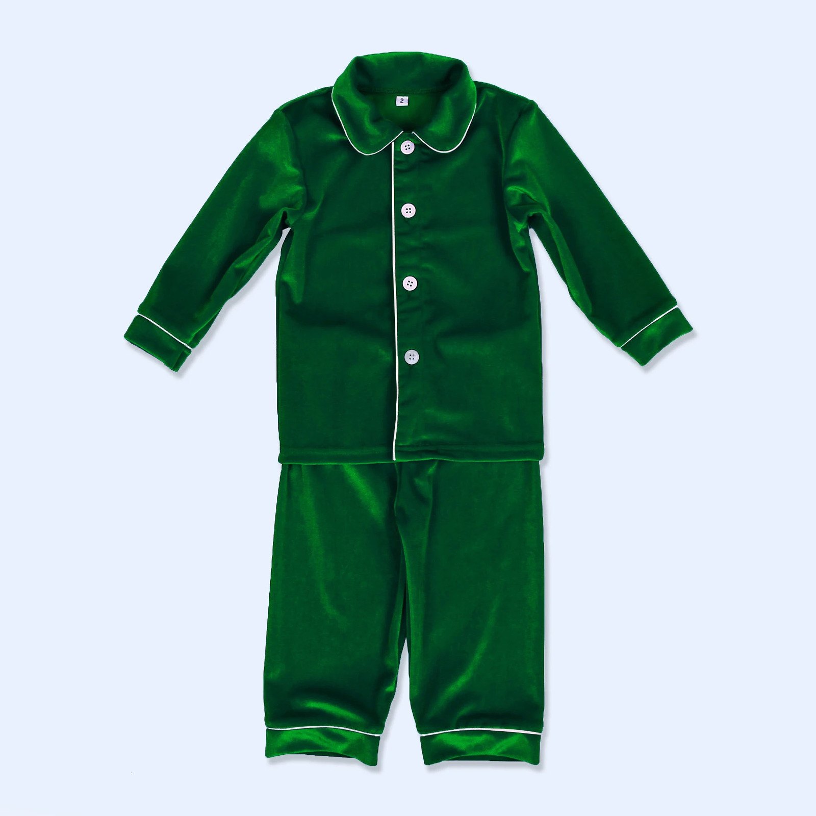 Christmas Pajamas for Family Green Velvet Girls Outfits 8 to 12 Years Matching Baby Kids Women Sleepwear Chidlrens Pyjamas 240130
