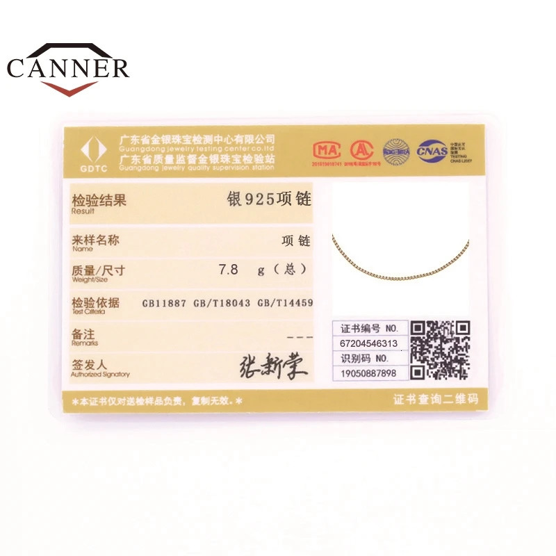 CANNER 925 Sterling Silver Hip Hop 2.0mmCZ Tennis Necklace For Women Gold Color Chain Choker Necklaces Fine Jewelry Collares 240201