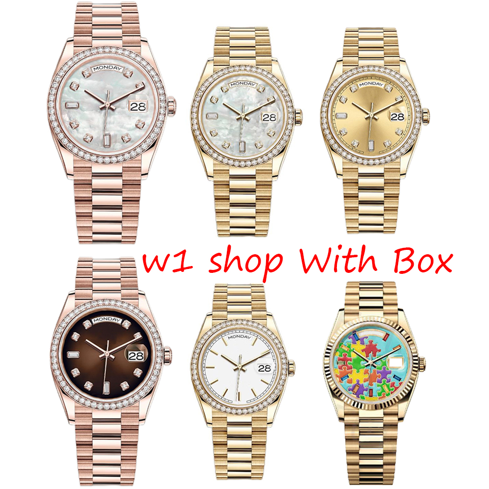 w1_shop Orologio high quality diamonds Wristwatch Mens Automatic Mechanical Watch 36/41mm full Stainless Steel diamond bezel waterproof Luminous Gold watch montre
