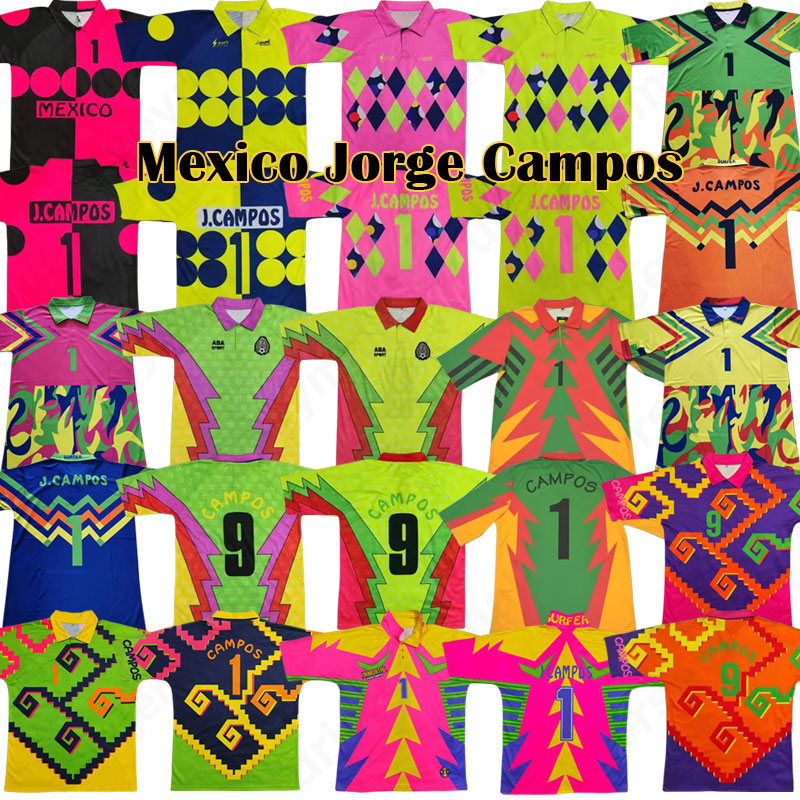 Retro Jorge Campos Soccer Jerseys El inmortal Football Shirts Goalkeeper Kit Navarrete bright kits contributed goalie shirts mexico goalkeeper jersey tops 214