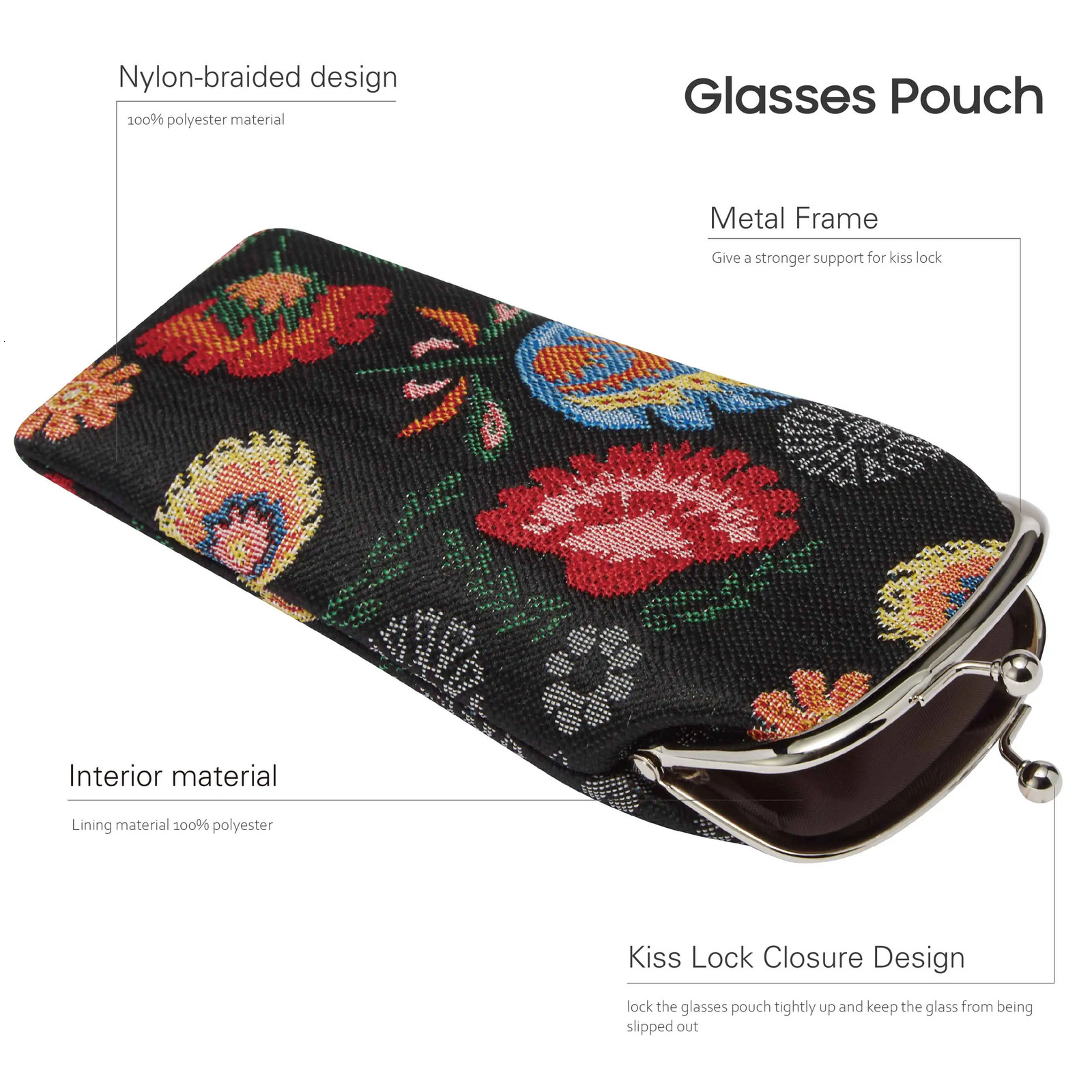 SAJA Glasses Case Womens Sunglasses Case Garden Flower Tapestry Bag Pouch Wallet Cases for Glasses Kids Childrens glasses case 240118